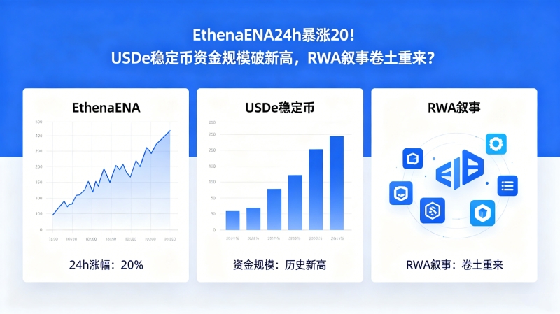 EthenaENA24h暴涨20!USDe稳定币资金规模破新高,RWA叙事卷土重来? EthenaENA24h暴涨20!USDe稳定币资金规模破新高,RWA叙事卷土重来?
