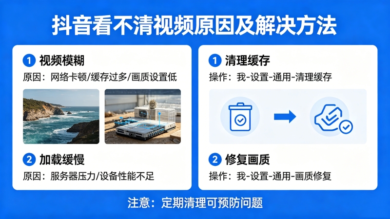 抖音看不清视频怎么回事?抖音缓存清理与画质修复方法 抖音看不清视频怎么回事?抖音缓存清理与画质修复方法