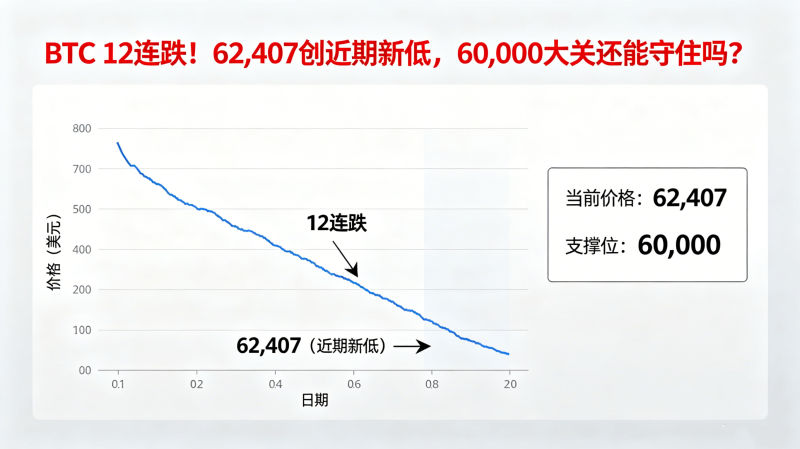 BTC 12������62,407�������µͣ�60,000��ػ�����ס��