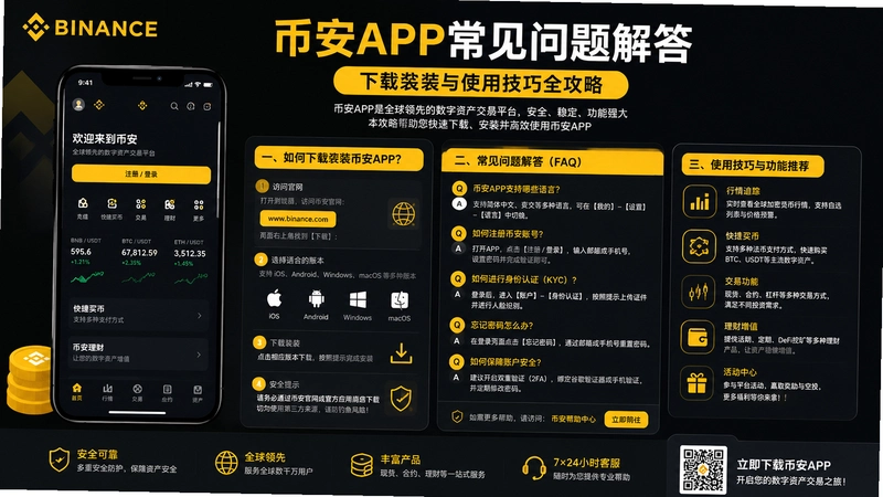 binance.comAPP,币安APP常见问题解答?下载安装与使用技巧全攻略
