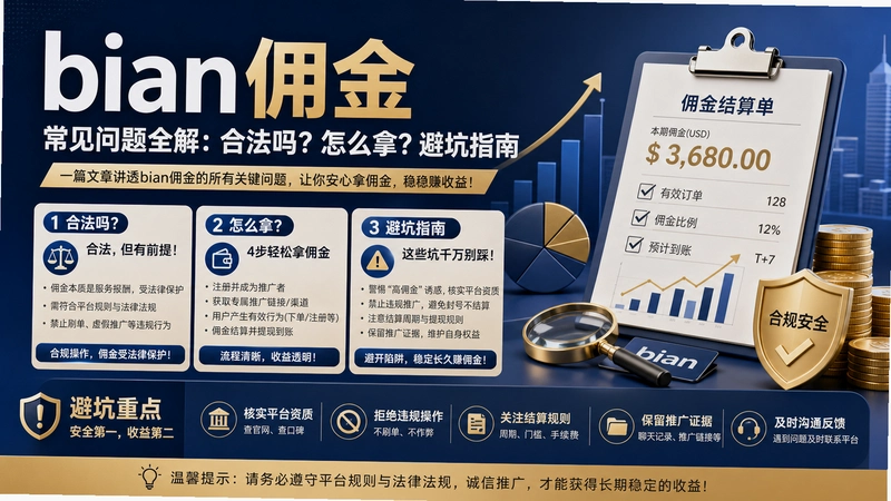 bi an佣金,bian佣金常见问题全解:合法吗?怎么拿?避坑指南