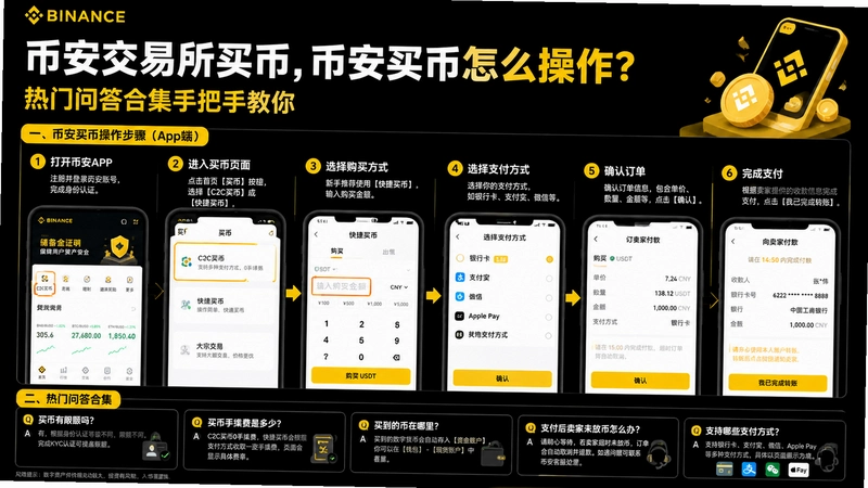 币安交易所买币,币安买币怎么操作?热门问答合集手把手教你