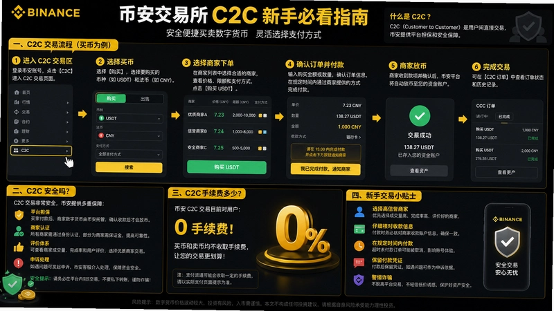 币安交易所C2C,币安交易所C2C流程是什么安全吗手续费多少新手必看