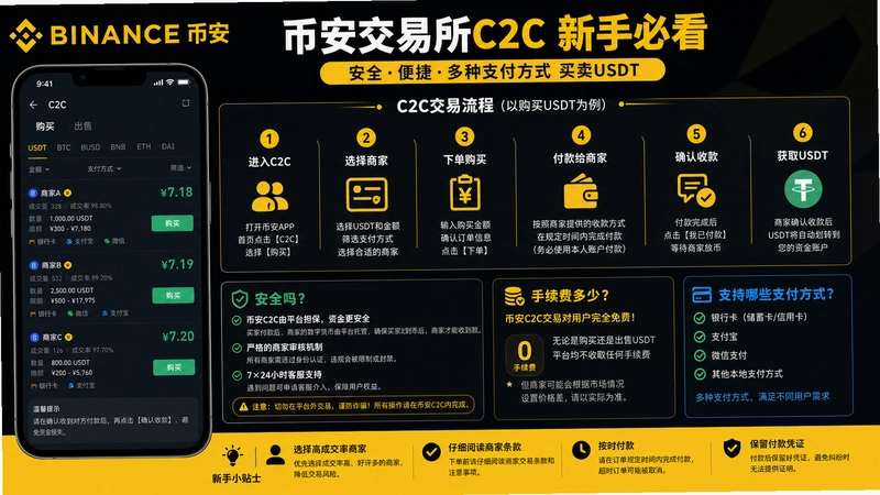 币安交易所C2C,币安交易所C2C流程是什么安全吗手续费多少新手必看