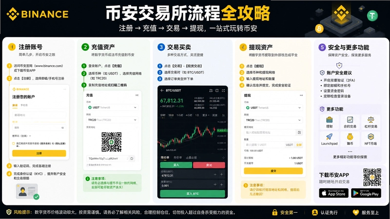 币安交易所流程,币安交易所流程是什么?注册充值交易提现全攻略