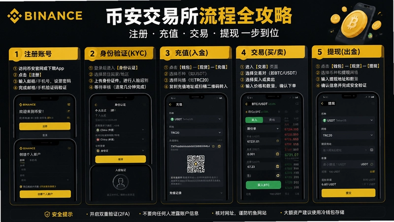 币安交易所流程,币安交易所流程是什么?注册充值交易提现全攻略