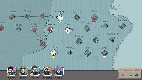 ����(Bad North)���ִ�����Խ�ͼ��ʾ���ֱ���λ�ú�����ѡ��