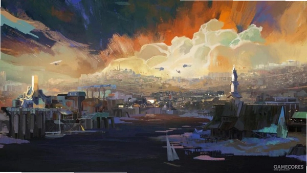 迪斯科极乐世界(Disco Elysium)世界观场景手绘风格