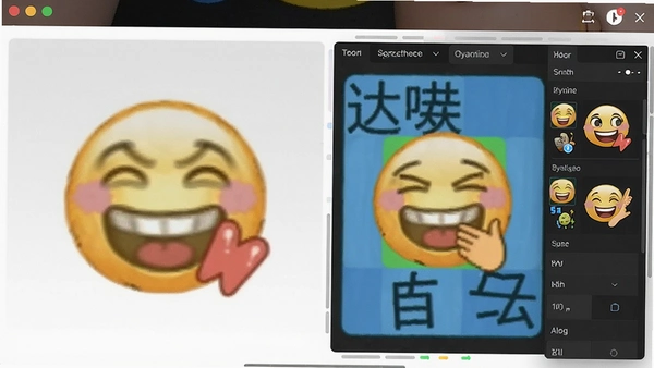 达咩表情包制作界面截图,展示去除水印效果与动态表情编辑面板