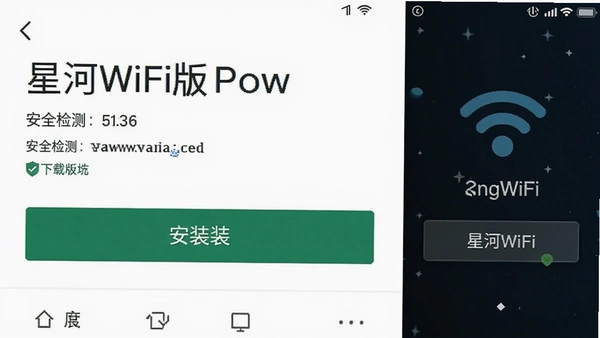 �Ǻ�WiFi��׿�����ؽ����ͼ��ʾ��װ��ť�밲ȫ����ʶ
