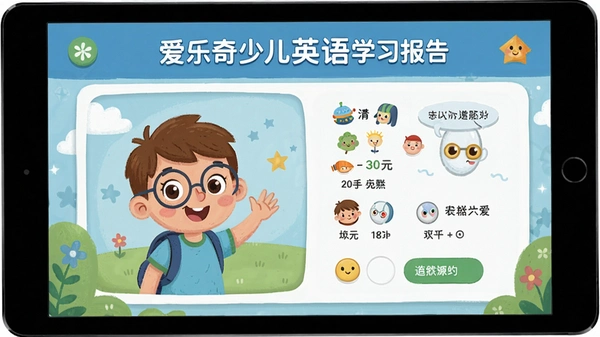 爱乐奇少儿英语学习报告界面预览图