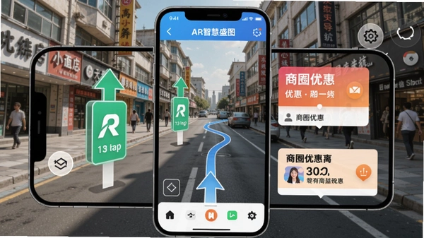 �ǻ�ʢͼAPP��ARʵ���������棬�ֻ���Ļ��ʾ��ʵ�ֵ��ϵ���������·�����Ȧ�Ż���Ϣ��ͼƬ�����������