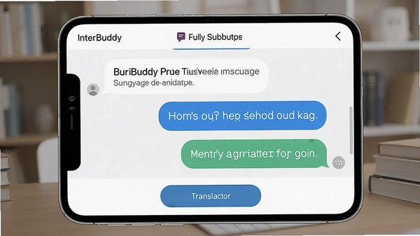 InterBuddy�Ķ�����ʵʱ�������Ԥ��ͼ��չʾ��Ӣ�ĶԻ����ݺͷ��밴ť