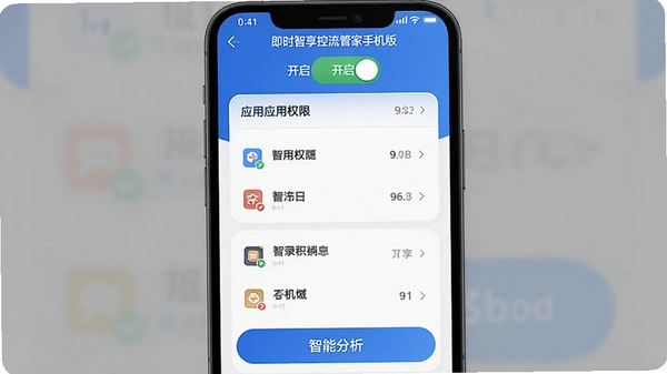 ��ʱ���������ܼ��ֻ��������������ý��棬������ʾ�������أ��в���Ӧ��Ȩ���б����ײ������ܷ�����ť�����������ɫ���⿨Ƭʽ���