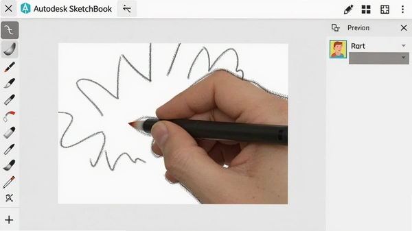 Autodesk SketchBook��׿����ָ�滭���棬��ʾ���ʹ�������ͼ����壬Ԥ��ͼ