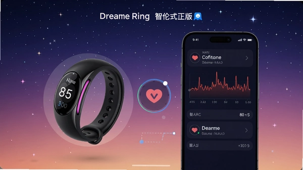 Dreame Ring�ٷ�����Ӧ�ý��棬չʾ˯�߼������������ͼ�������ܽ�ָ���ֻ�����ʾ��ͼ������Ϊ�����ǿ�
