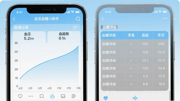 ѪѹѪ��С����app���ݼ�¼���棬��ʾѪѹ����ͼ��Ѫ����ϸ��������Ϊǳ���׽��䣬ͻ�������������⣬��������������