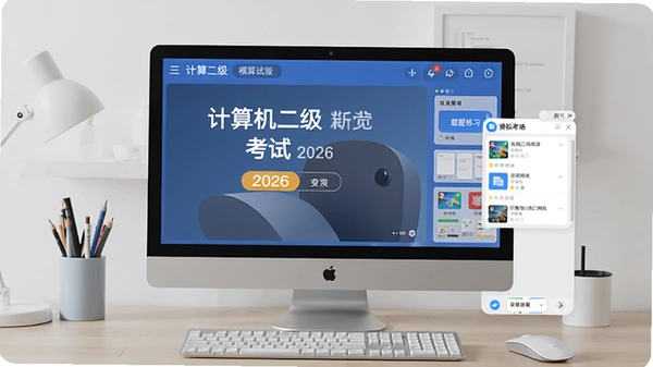计算机二级考试app 2026最新版 题库练习与模拟考场界面预览