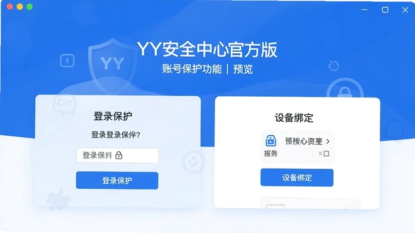YY��ȫ���Ĺٷ����˺ű������ܽ���Ԥ��ͼ��չʾ��¼�������豸��ѡ������ɫ���档
