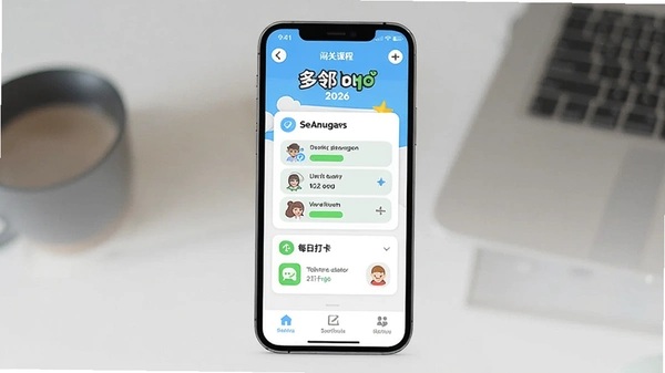 ���ڹ�2026������ѧϰAPP�������ͼ��չʾ���ؿγ̺�ÿ�մ�ģ�飬ɫ���������ֻ���Ļ���У�������Լ