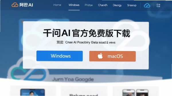 ǧ��AI�ٷ���Ѱ����ؽ���Ԥ��ͼ����ʾWindows��macOS�������ذ�ť������Ϊ������AI��Ʒҳ������������������������