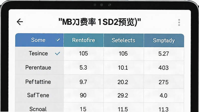 b安费率对比表格预览图