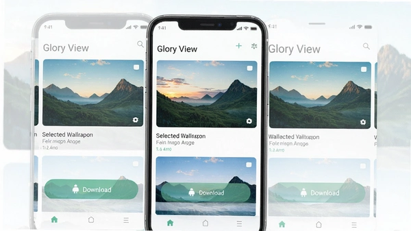 Glory View��׿��Ӧ�ý���Ԥ����չʾ��ѡ��ֽ�б������ذ�ť��������¼�Լ
