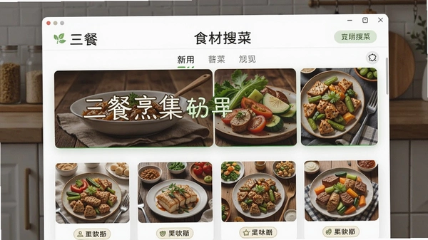 三餐烹集软件官方版-食材搜菜界面预览图