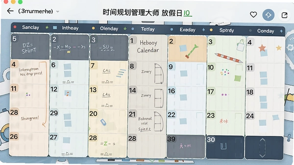 时间规划管理大师放假日历课程表界面截图