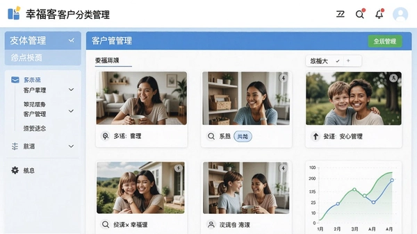 幸福客客户分类管理界面截图