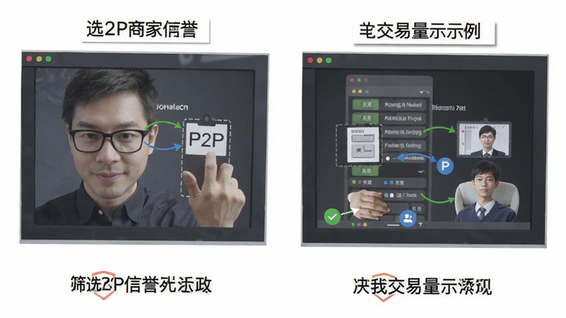 筛选P2P商家的信誉和交易量截图示例