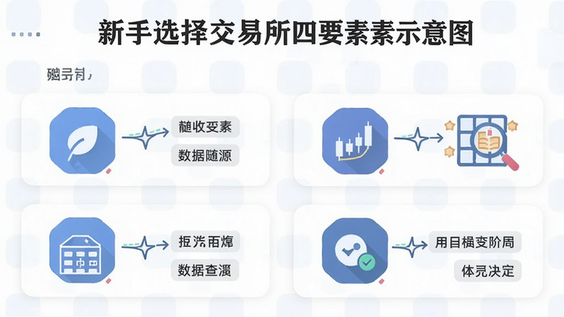 新手选择交易所四要素示意图