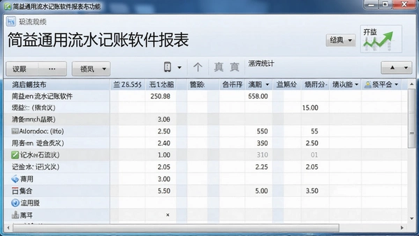 简益通用流水记账软件报表统计功能