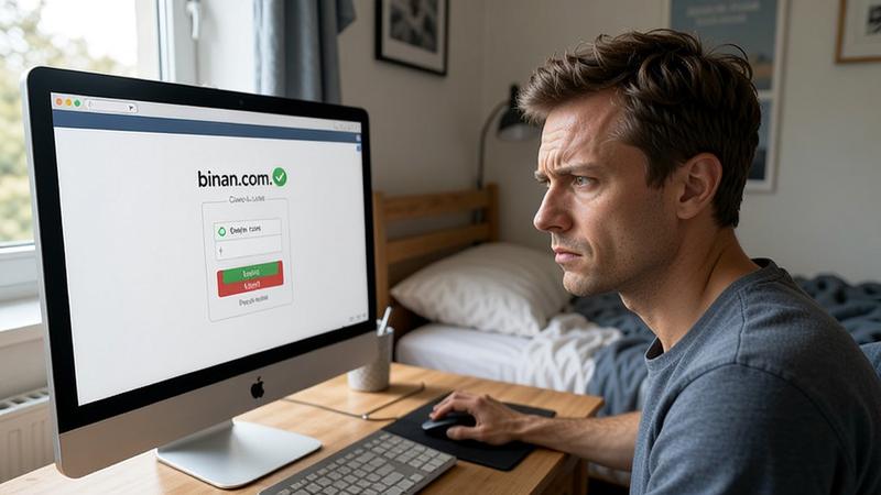 �û��ڵ���ǰ��ü����binan.com�ͻ��˵�¼ʧ�ܵĽ��棬���������һ�����������Ȼ
