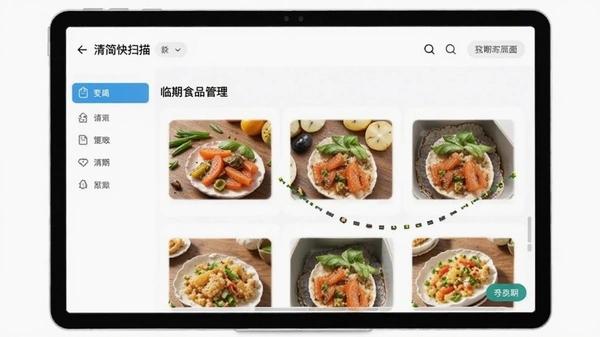 清简快扫描临期食品管理界面截图
