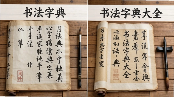 书法字典和书法字典大全对比图