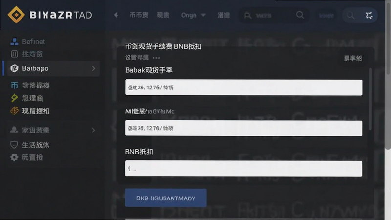 币安现货手续费BNB抵扣设置界面截图