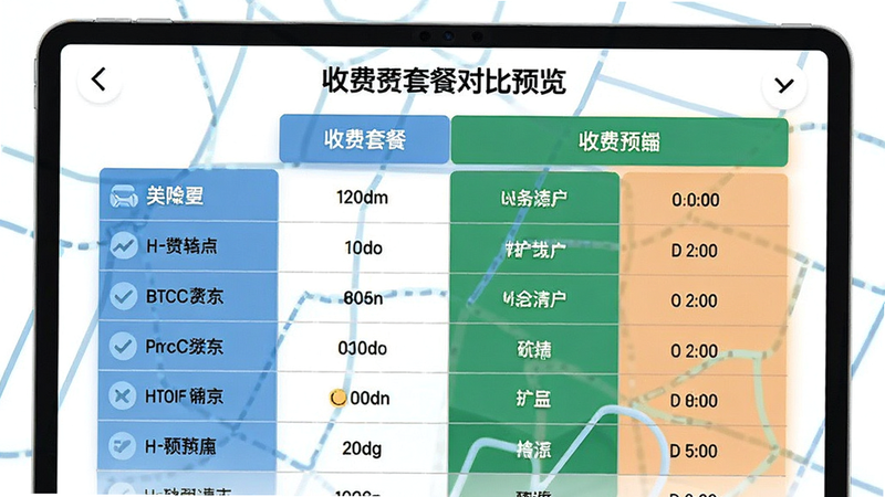 收费套餐对比表格预览图