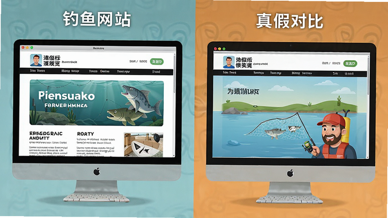 钓鱼网站与真假对比图预览图