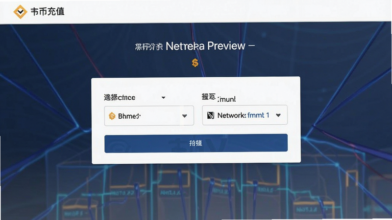 币安充值页面选择币种和网络预览图