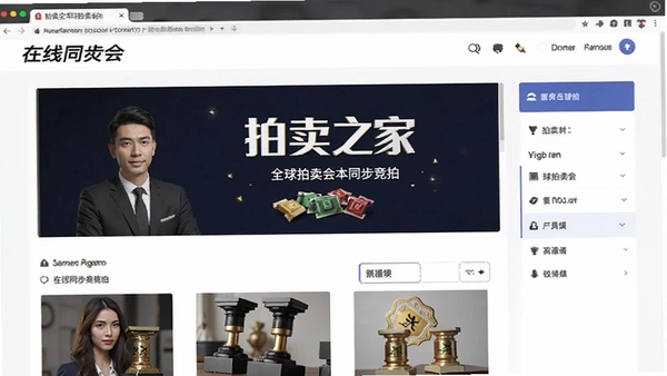 拍卖之家全球拍卖会在线同步竞拍界面