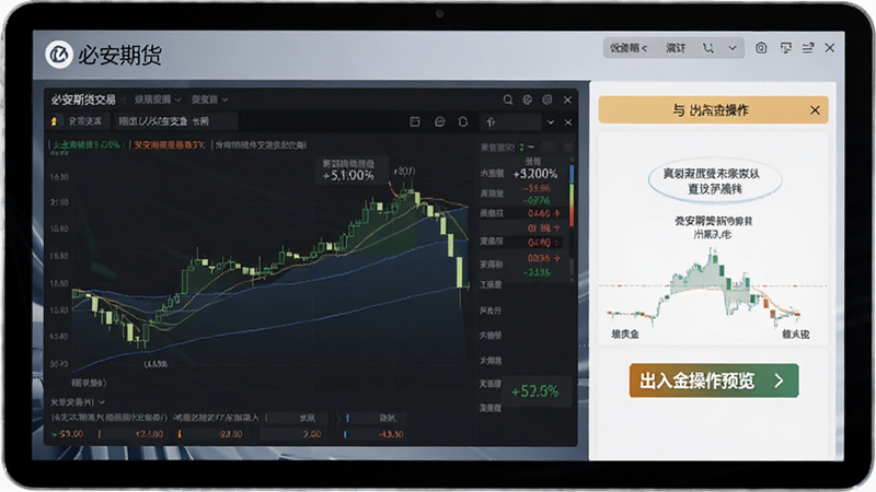 必安期货交易界面与出入金操作预览图