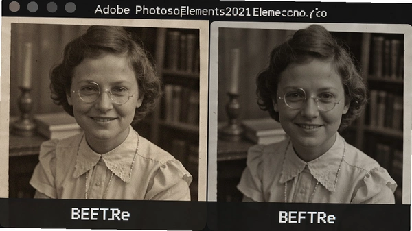 Adobe Photoshop Elements2021老照片修复前后对比图