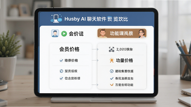 Husby AI聊天软件会员价格与功能对比预览图