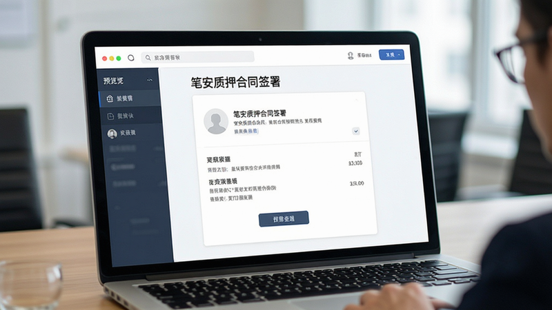 笔安质押合同签署界面预览图