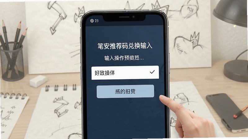 笔安推荐码兑换输入界面操作预览图