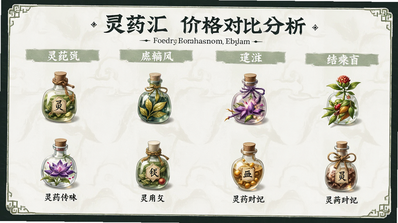 灵药汇价格对比分析图
