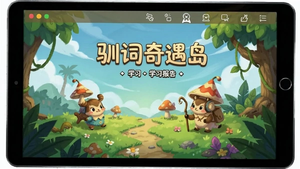 驯词奇遇岛学习报告界面