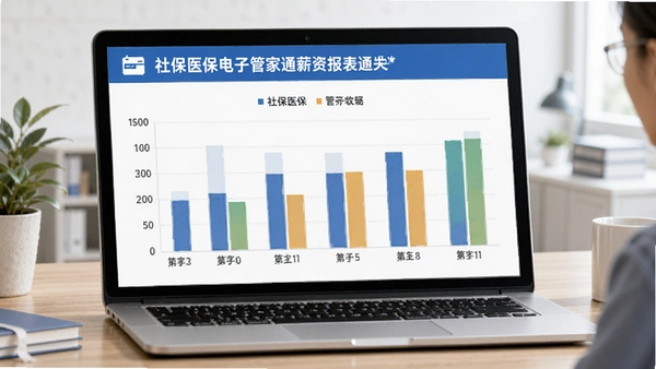 社保医保电子管家通薪资报表柱状图
