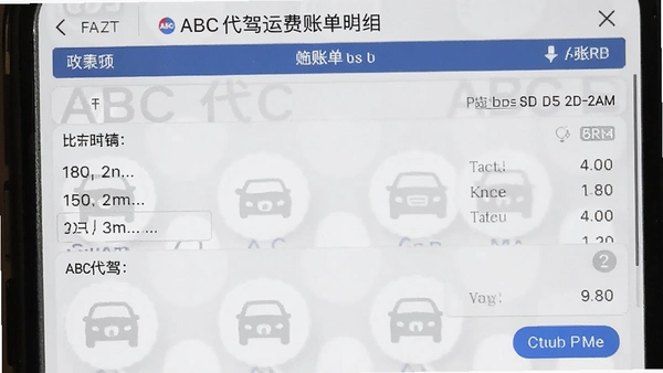 ABC代驾运费账单明细截图